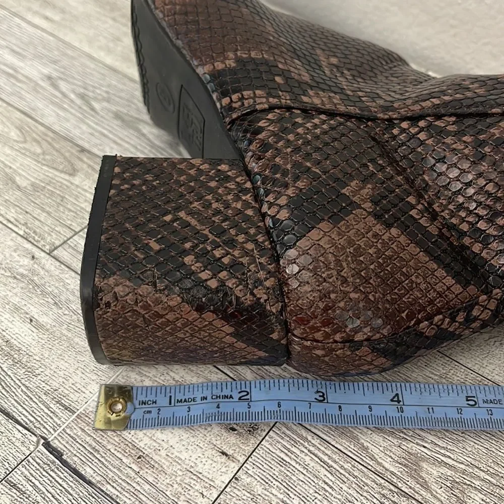 Time and Tru Snake Print Booties With Memory Foam Size 8